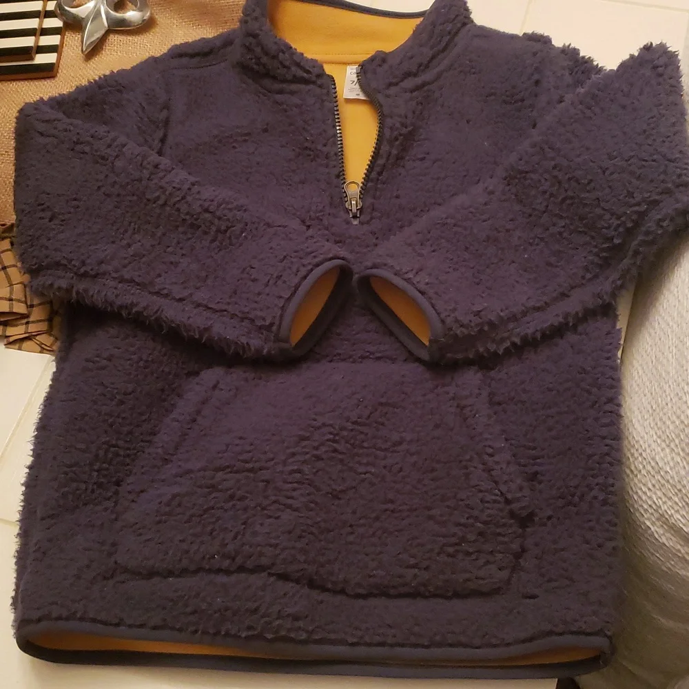 Sherpa fleece 6 7 boy girl 1/4 zip